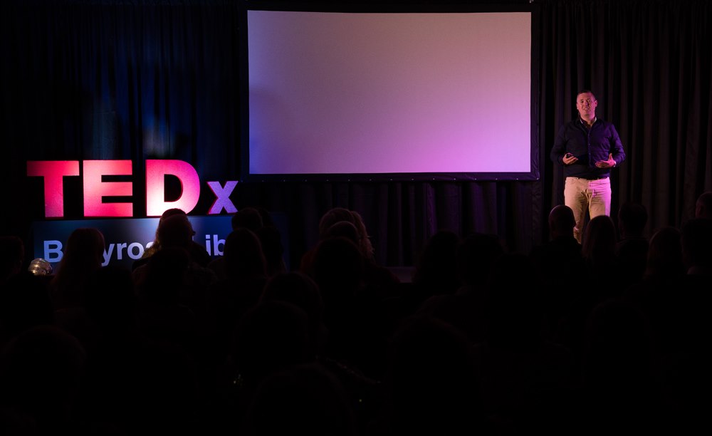 Stephen Downey speaking at TEDx Ballyroan Library 2019